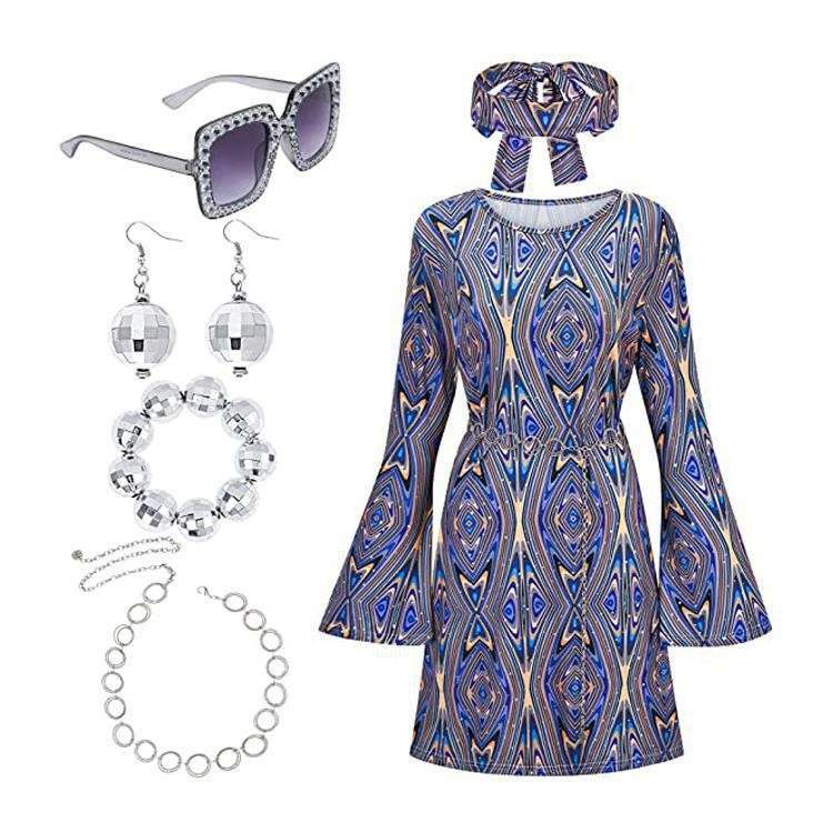 Halloween Women’s Printed Dress & Matching Headscarf Set Halloween Women's Clothing Printed Dress | Ectron Online