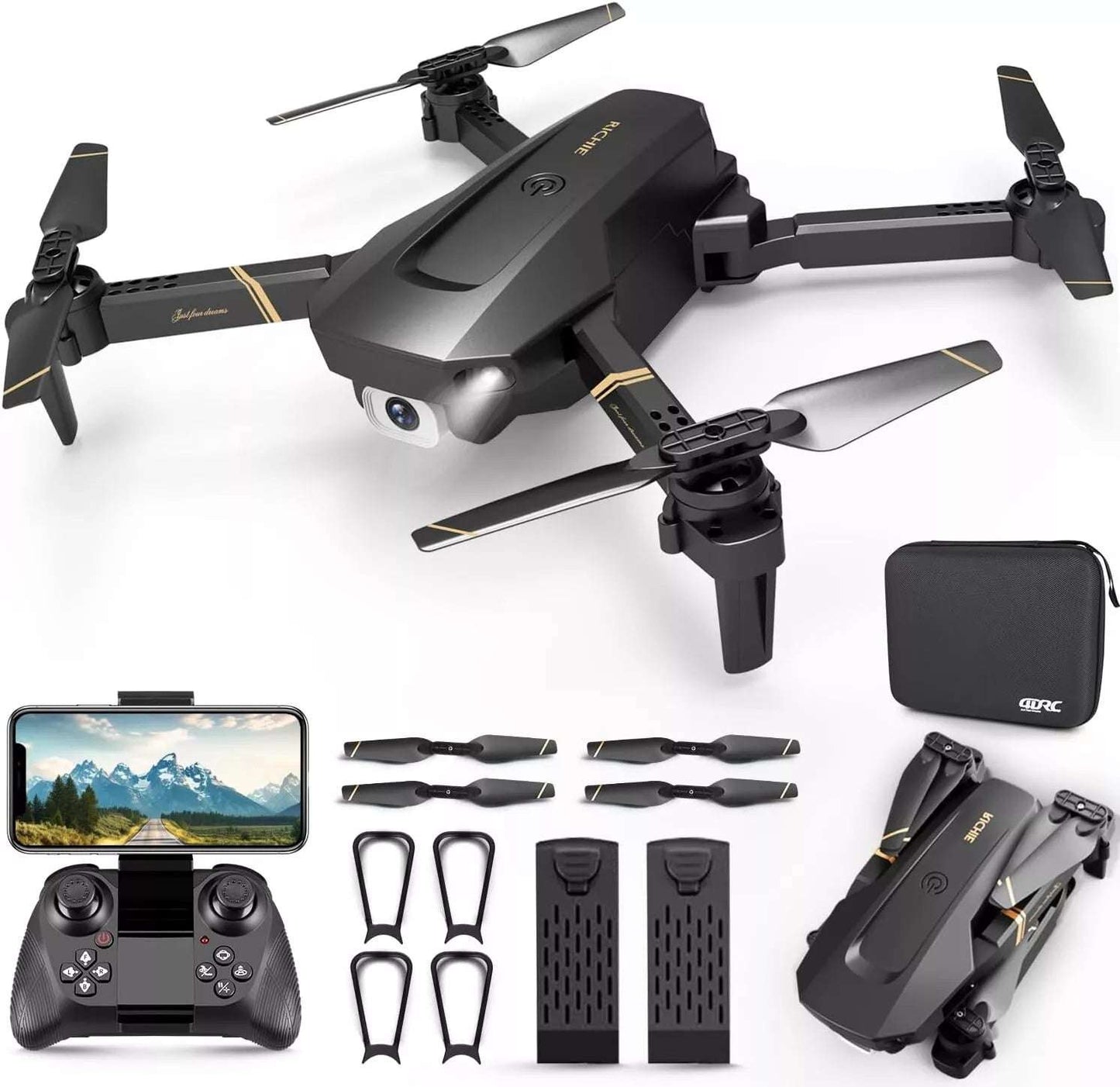 4DRC V4 Foldable Mini Drone With Camera 4K 1080P HD Drone ,3 Batteries,Drones For Adults Kids,Remote-controlled Quadcopter,Logistics Is Randomly Sent By UPS,USPS,
