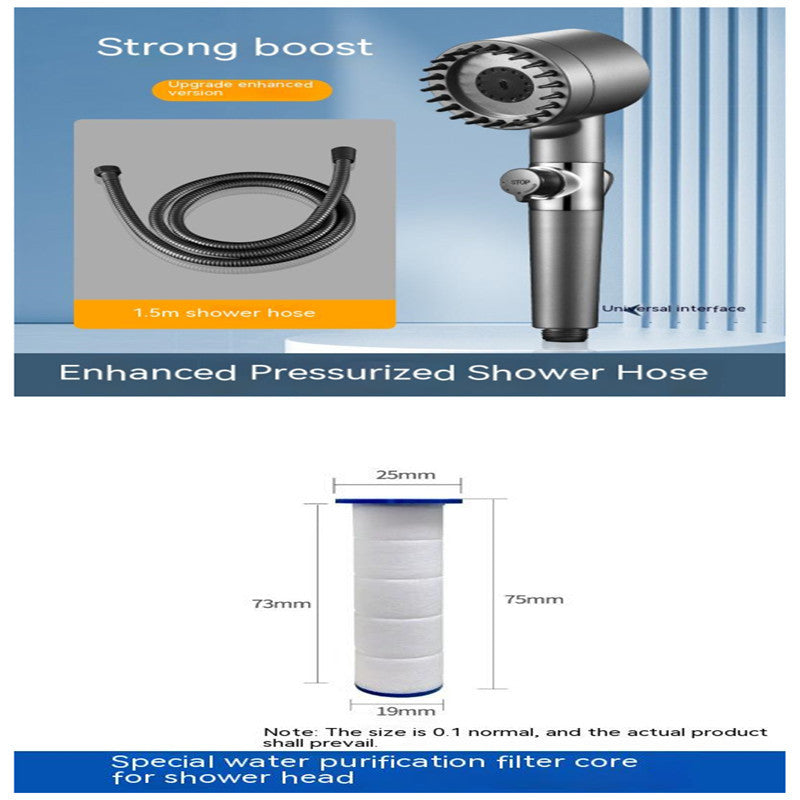 Third Gear Adjustable Supercharged Shower Head with Hose Strong Supercharged Shower Head | Ectron Online