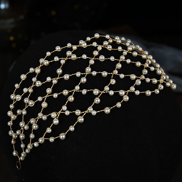 Mesh Pearl Hair Band – Elegant & Breathable Headband for Women