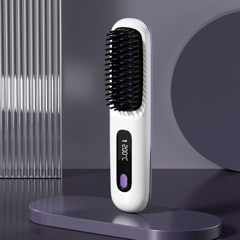 Portable Ceramic Heating Straight Comb - USB Rechargeable LCD USB Charging Ceramic Heating Electri | Ectron Online