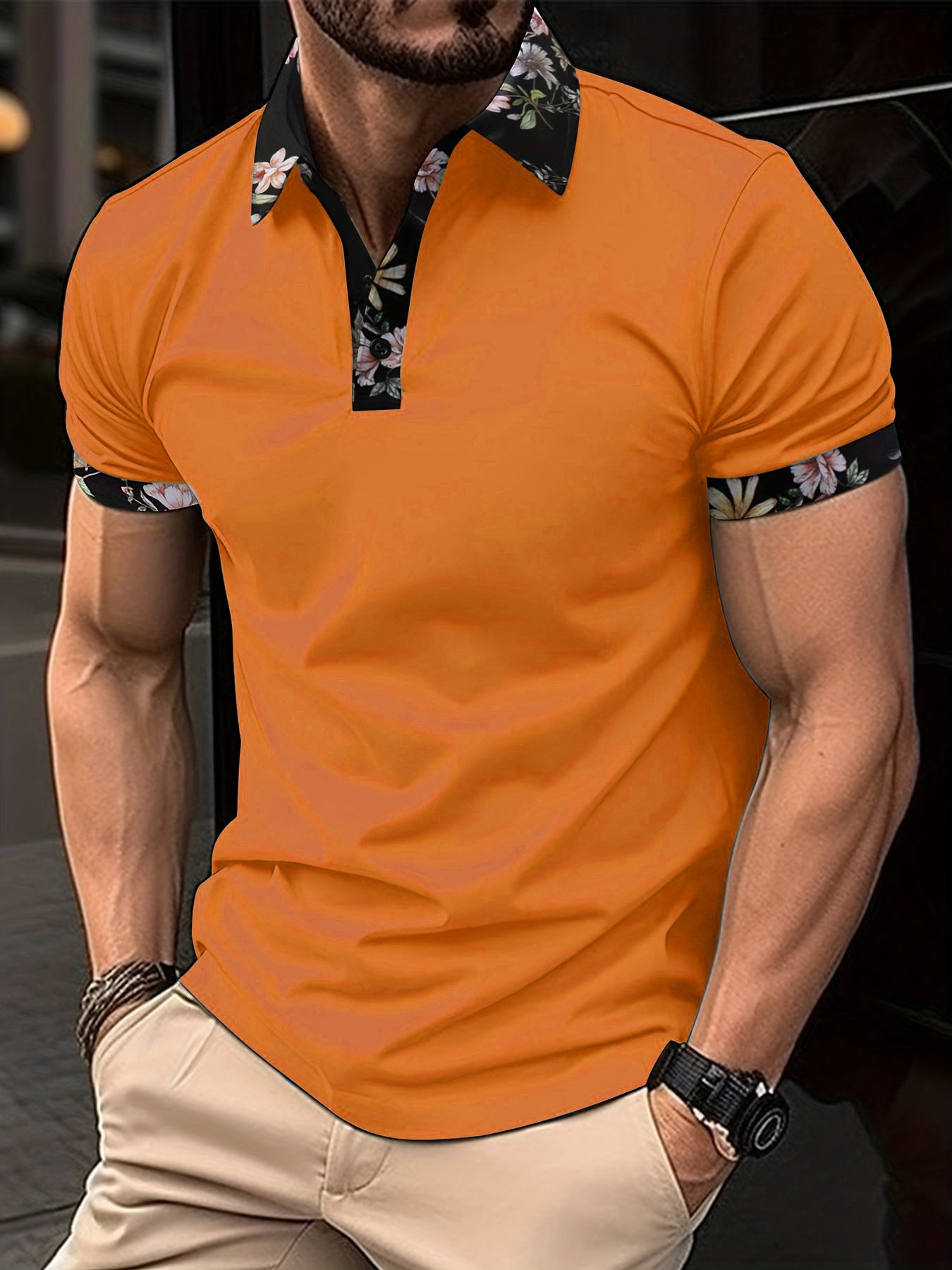 Men’s 3D Print Pullover – Lapel Short Sleeve Casual Top 3D Digital Printing Lapel Short Sleeve P | Ectron Online