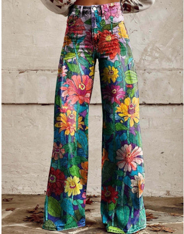 Thin Faux Denim Wide-leg Pants Thin Faux Denim Wide-leg Pants | Ectron Online