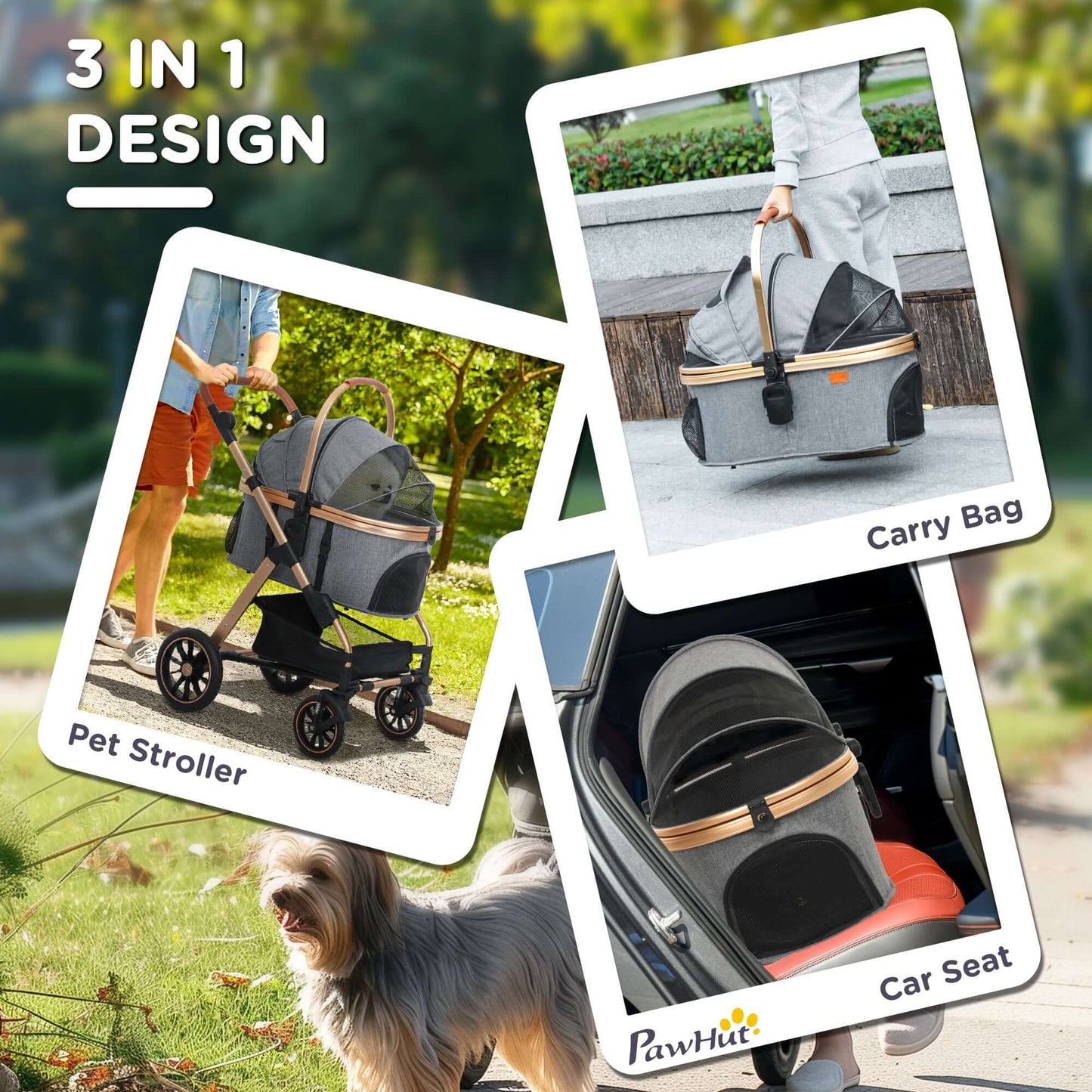 3-in-1 Dog Stroller with Detachable Cabin 3 In 1 Dog Stroller With Detachable Cabi | Ectron Online
