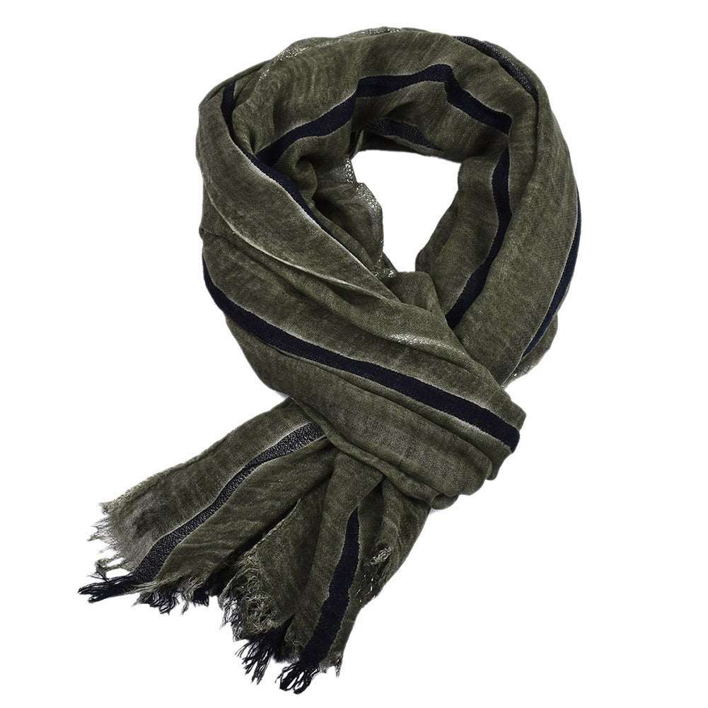 Men's Retro Gentleman Striped Scarf Men's Retro Gentleman Gold Thread Stripe | Ectron Online