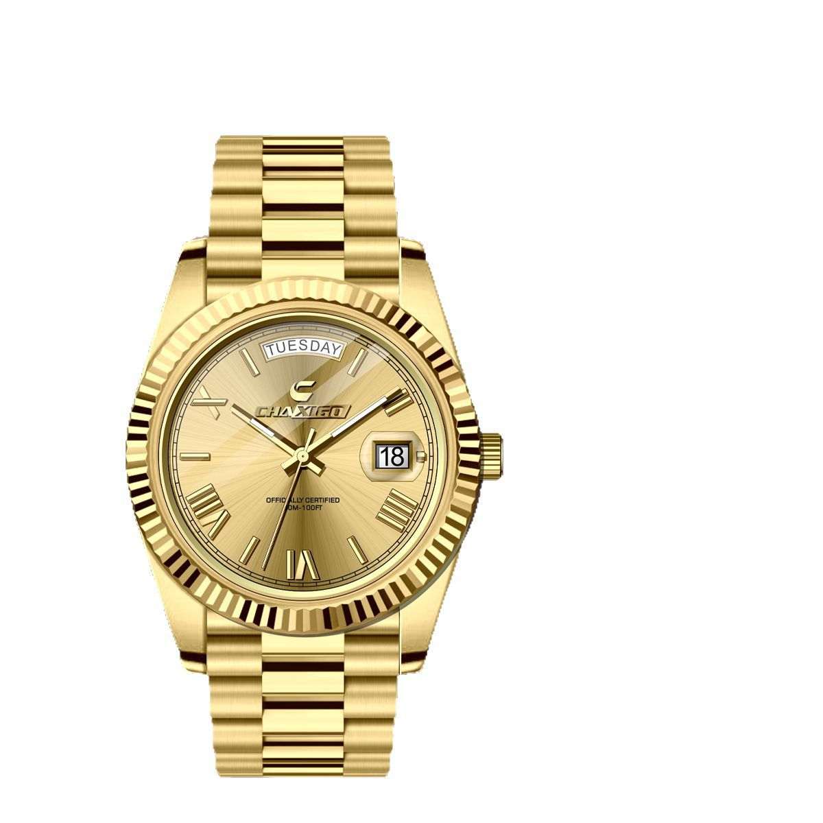 Men's Fashion Quartz Watch Fashion Men's Watch Steel Band Large Dia | Ectron Online