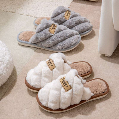 Plush Cotton Slippers – Thick Bottom, Non-Slip & Warm Comfort New Simple Thick Bottom Interior Home No | Ectron Online
