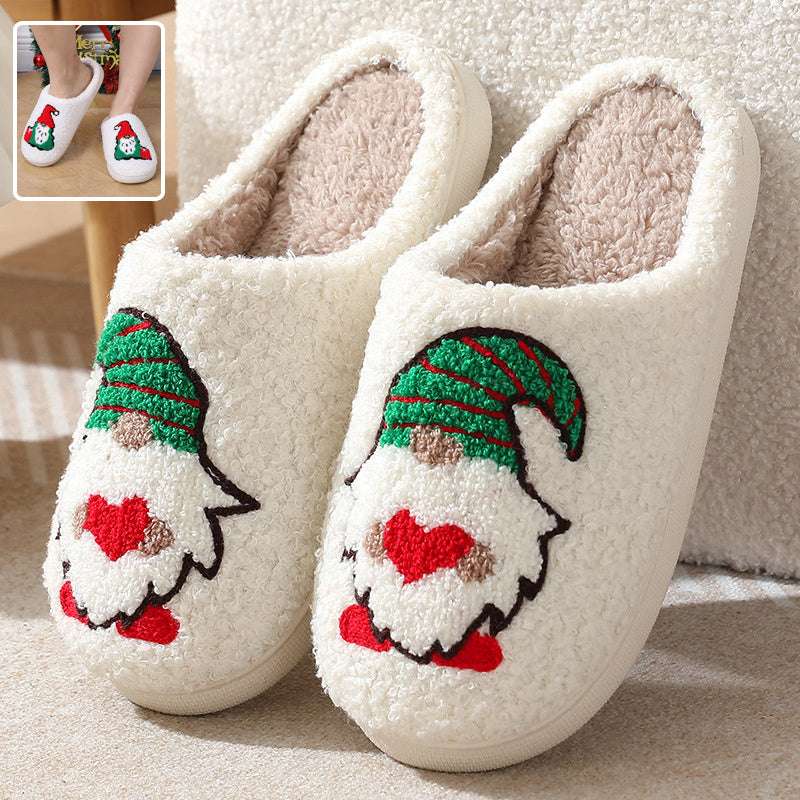 Cute Santa Claus Slippers – Warm Christmas Couple Indoor Shoes Cute Cartoon Santa Claus Home Slippers C | Ectron Online
