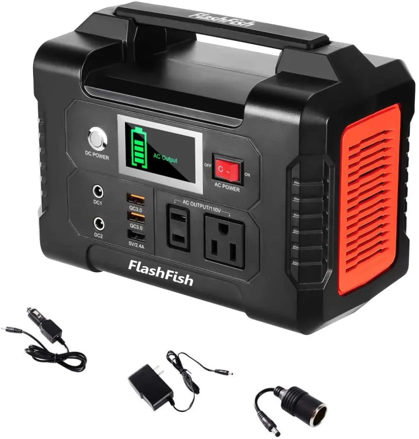 FlashFish 200W Portable Power Station | 40800mAh Solar Generator AC