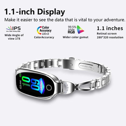 Elegant Gold Smartwatch for Women – Bling Health & Fitness Bracelet Gold Smartwatch For Women Compatible For | Ectron Online