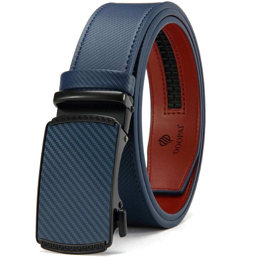 Popular Men's Leather Belt with Automatic Buckle

