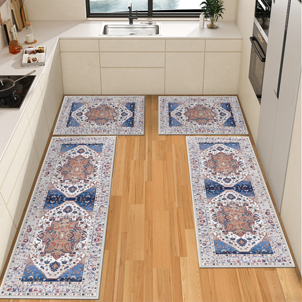 3-Piece Boho Kitchen Rug Set with Runner | Non-Slip & Washable
