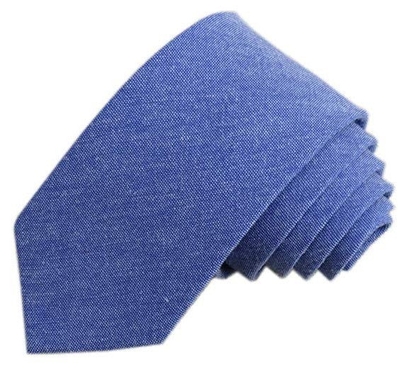 6cm Solid Color Tie - Cotton Linen Blend Men's Tie | Ectron Online