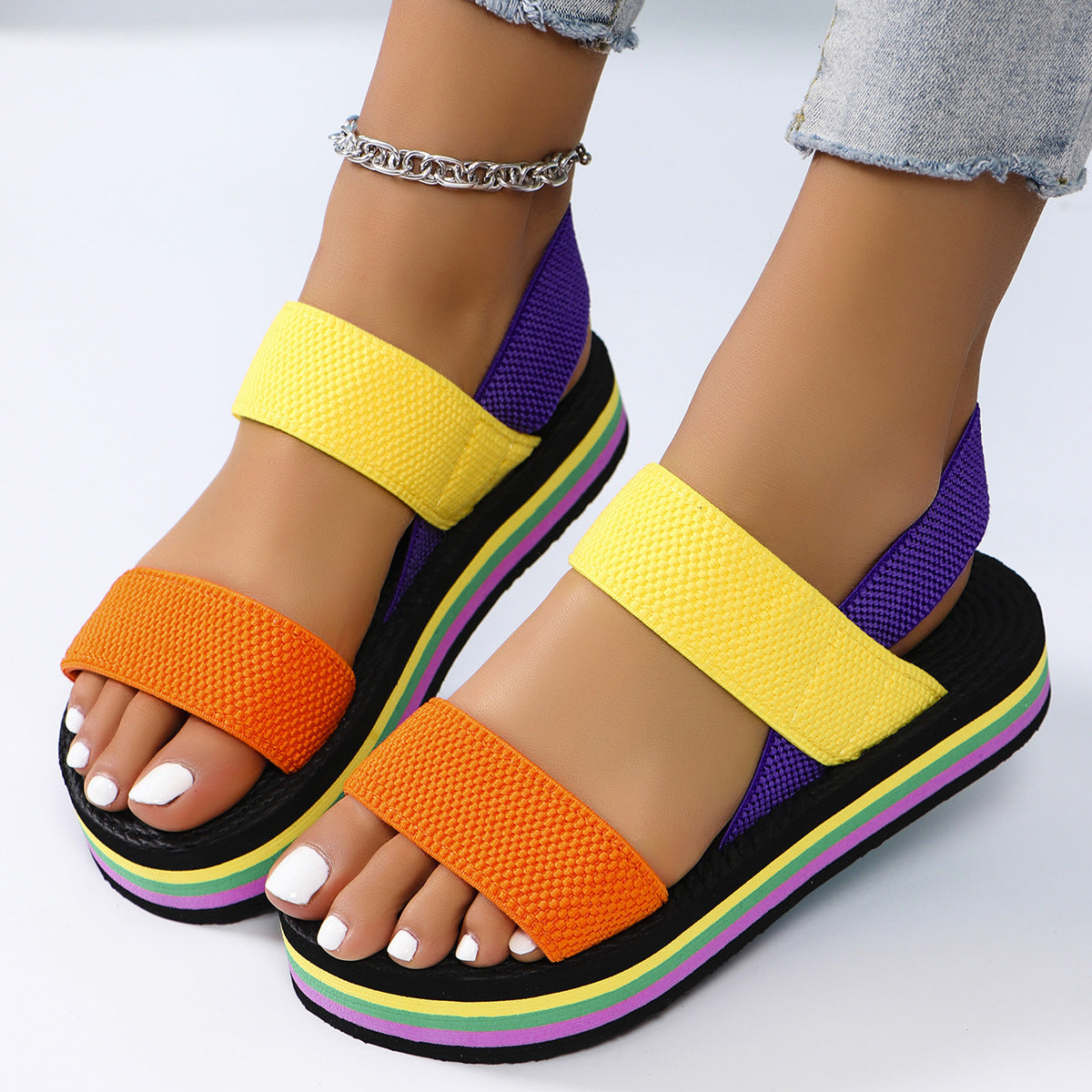 Women’s Non-Slip Soft Bottom Color Flat Sandals – Comfortable Women's Non-slip Wear-resistant Comforta | Ectron Online