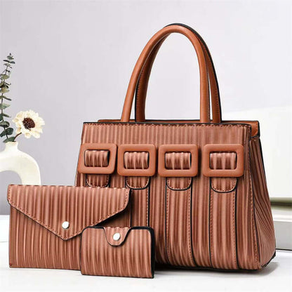 3-Piece Large Capacity Tote Set - Women's Handbag & Purse Trio Three-Piece Sets Large Capacity Tote Wom | Ectron Online
