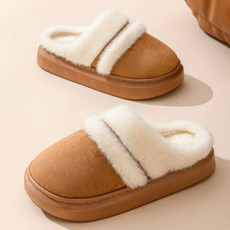 Women's Fashion Cotton Slippers – Warm, Suede, Non-Slip Sole Fashion Warm Cotton Slippers For Women L | Ectron Online