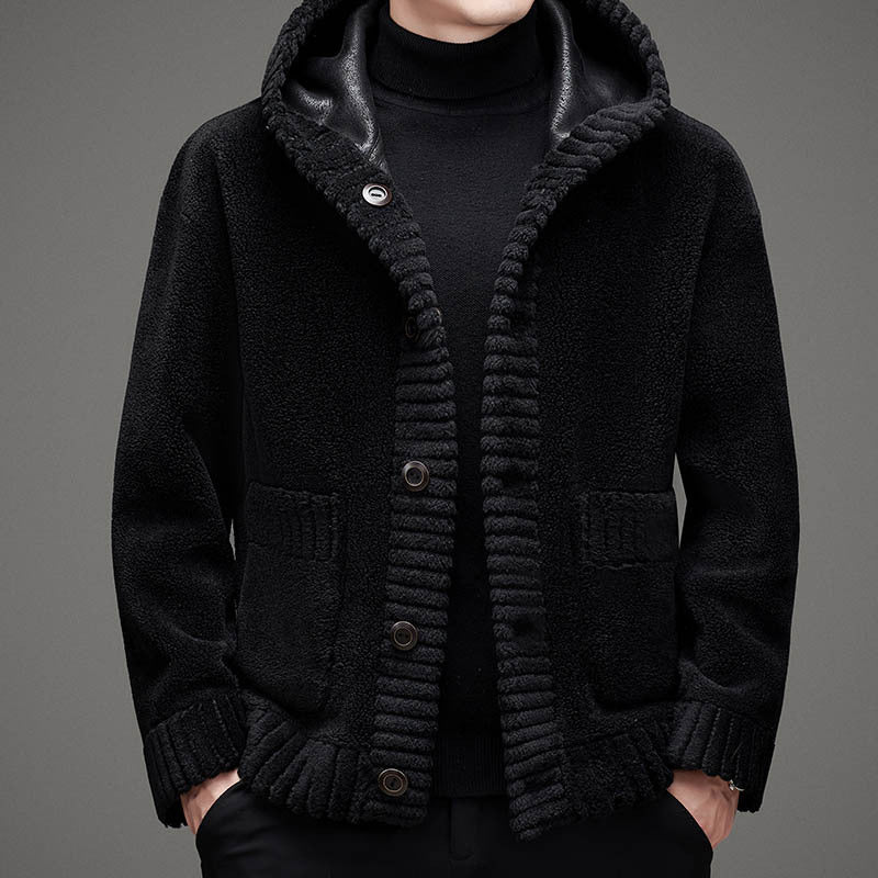 Double-Sided Cashmere Hooded Jacket