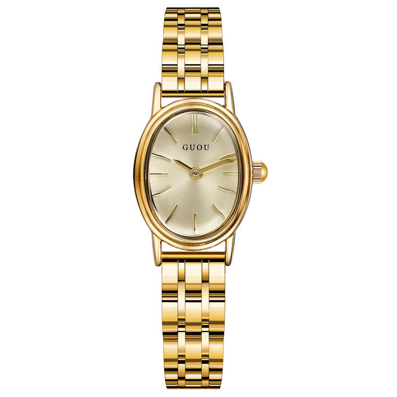 Oval Dial Light Luxury Casual Watch Oval Dial Female Casual Light Luxury Art | Ectron Online