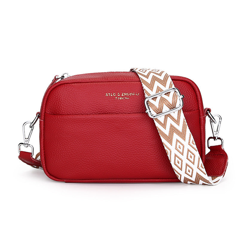 Top Layer Cowhide Small Square Bag for Women Fashion Simple Shoulder Messenger Bag To | Ectron Online