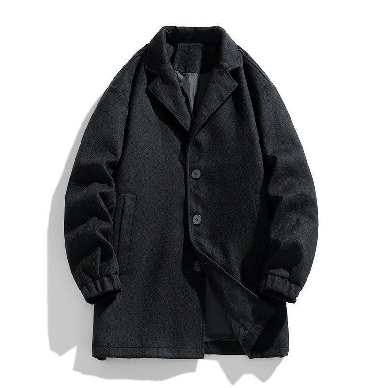 New Men's Casual Loose Mid-length Woolen Trench Coat New Men's Casual Loose Mid-length Woolen | Ectron Online
