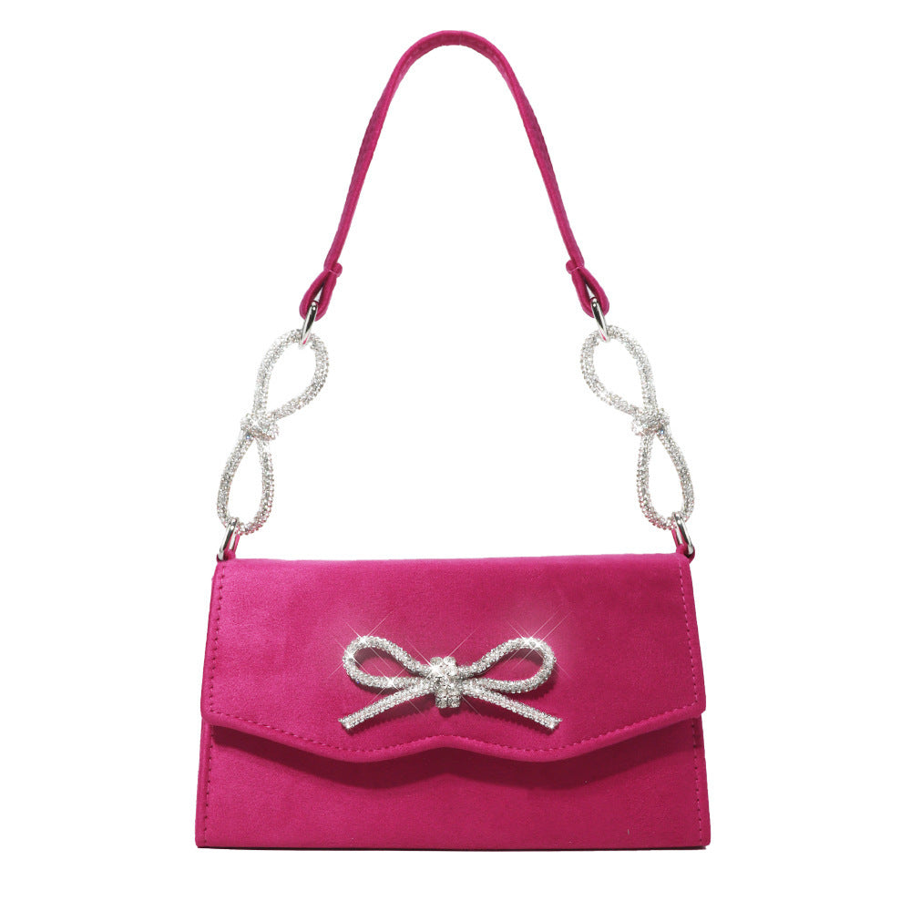 Shiny Bow Rhinestone Women's Bag - High-grade French Style Shiny Bow Rhinestone Women Bag High-grad | Ectron Online