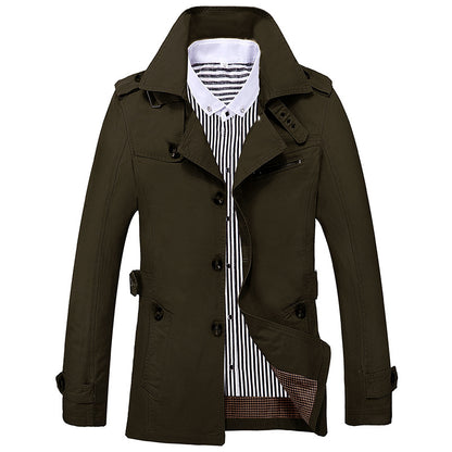 Men's Fashion Casual Solid Color Trench Coat - Classic Slim Fit Jacket Men's Fashion Casual Solid Color Trench | Ectron Online