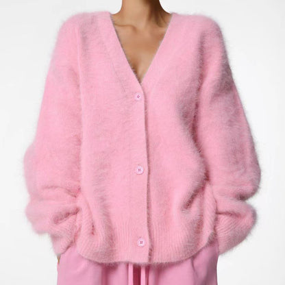 Women's Imitation Marten Cardigan | Loose Idle Style Sweater Coat 2024 Cross-border Hot Sale Spring And Au | Ectron Online