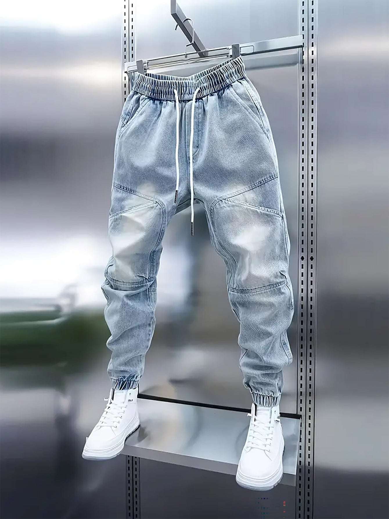 Men's New Light Blue Jeans Men's New Light Blue Jeans Elastic Ankle | Ectron Online