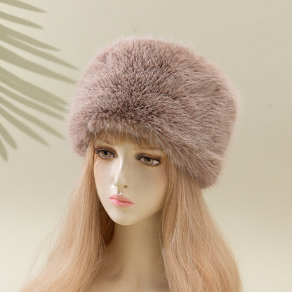 Women's Fox Fur Warm Ear Protection Bucket Hat