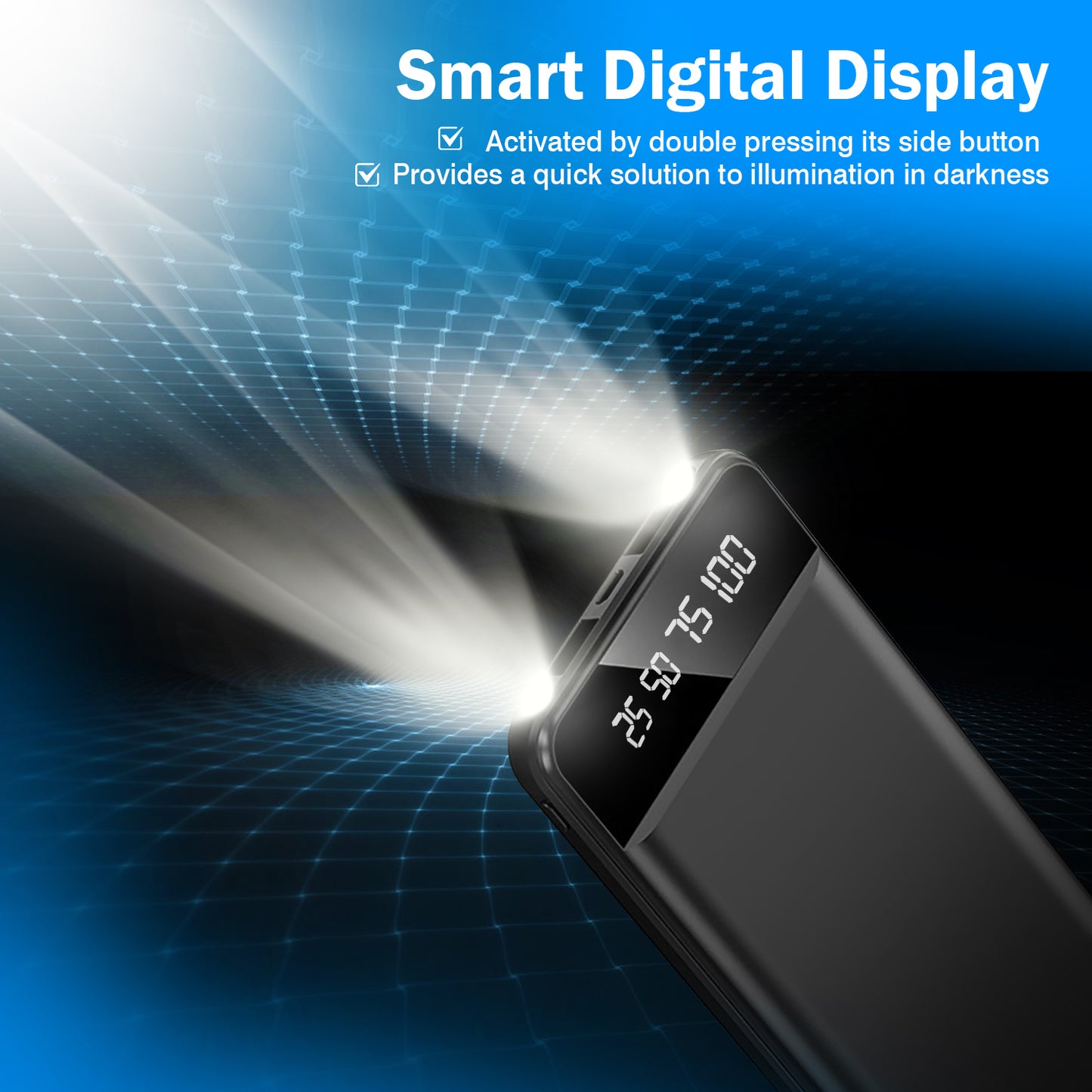 10000mAh Ultra Slim Power Bank | Portable Dual USB Charger with LED