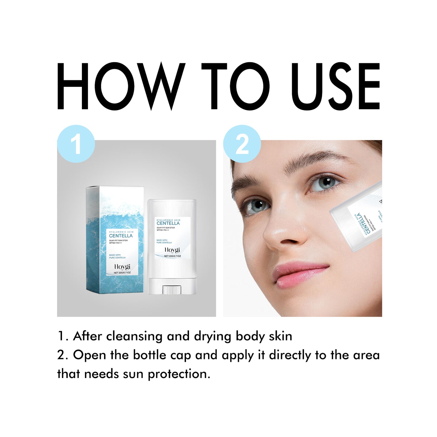 Hoygi Hyaluronic Acid Sunscreen Stick - Sunburn Repair & UV Relief