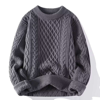 Men's New Autumn Winter Twist Knit Sweater - Casual Round Neck Pullover Autumn And Winter New Men's Twist Sweate | Ectron Online