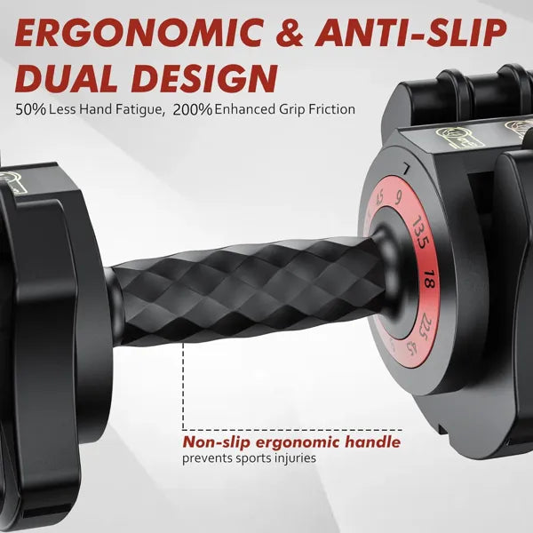 22.5LB Adjustable Dumbbell Set | 5-in-1 Fast Weight Change System
