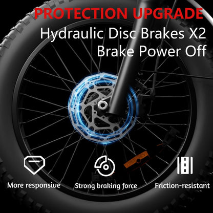 Front wheel and hydraulic disc brake rotor on a grey electric dirt bike