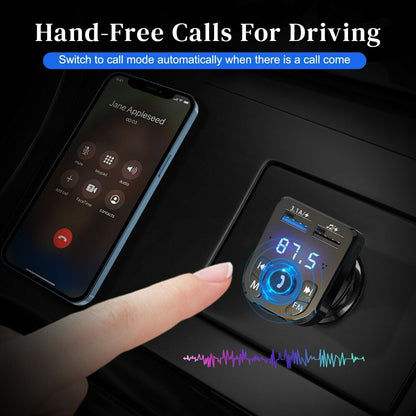 Wireless Car Bluetooth FM Transmitter | MP3 Player & USB Fast Charger Wireless Car Bluetooth FM Transmitter MP | Ectron Online