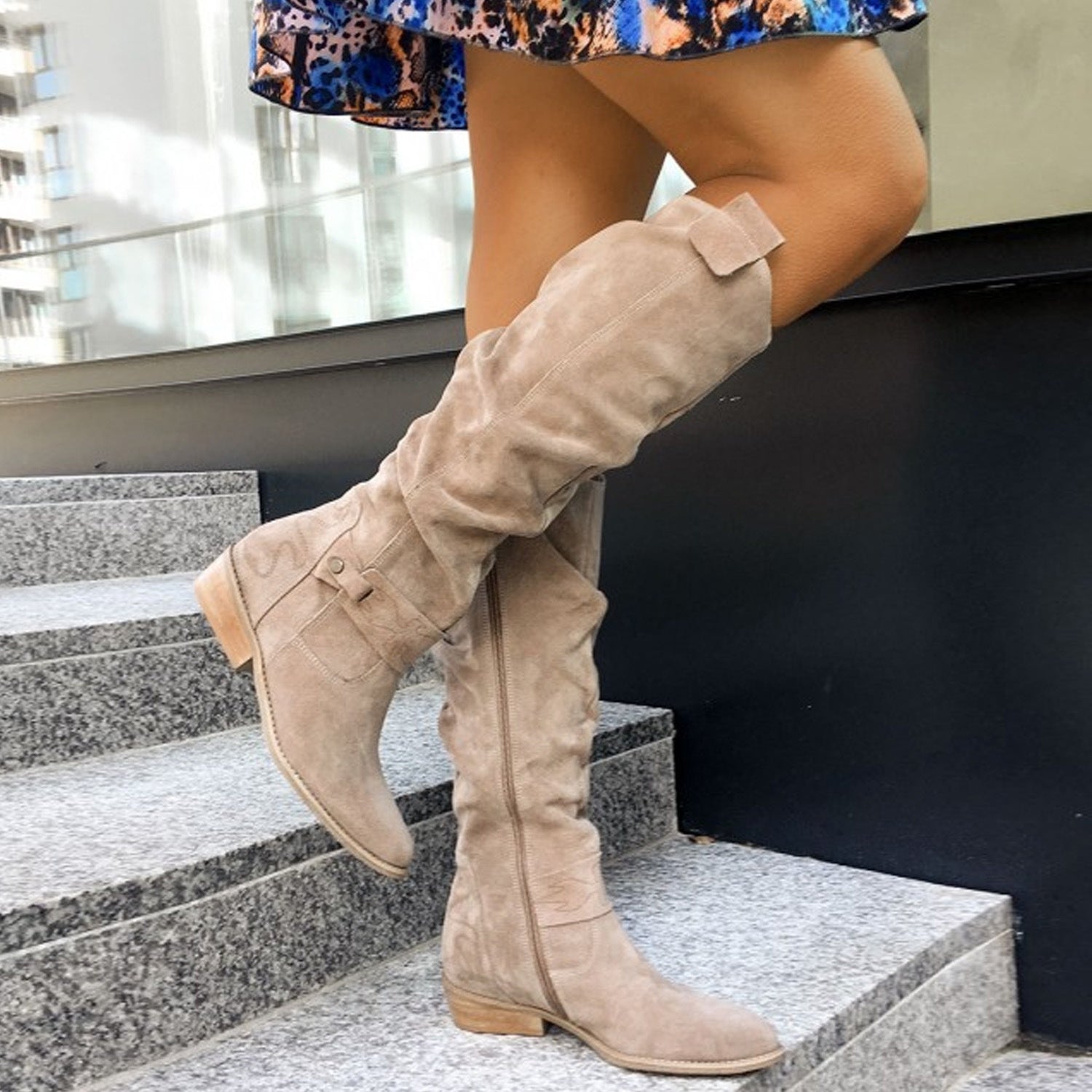 Autumn And Winter Low Heel Side Zipper Suede Women's High Boots Autumn And Winter Low Heel Side Zipper S | Ectron Online
