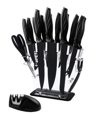 A Full Set Of Kitchen Knives 17 Stainless Steel Knives