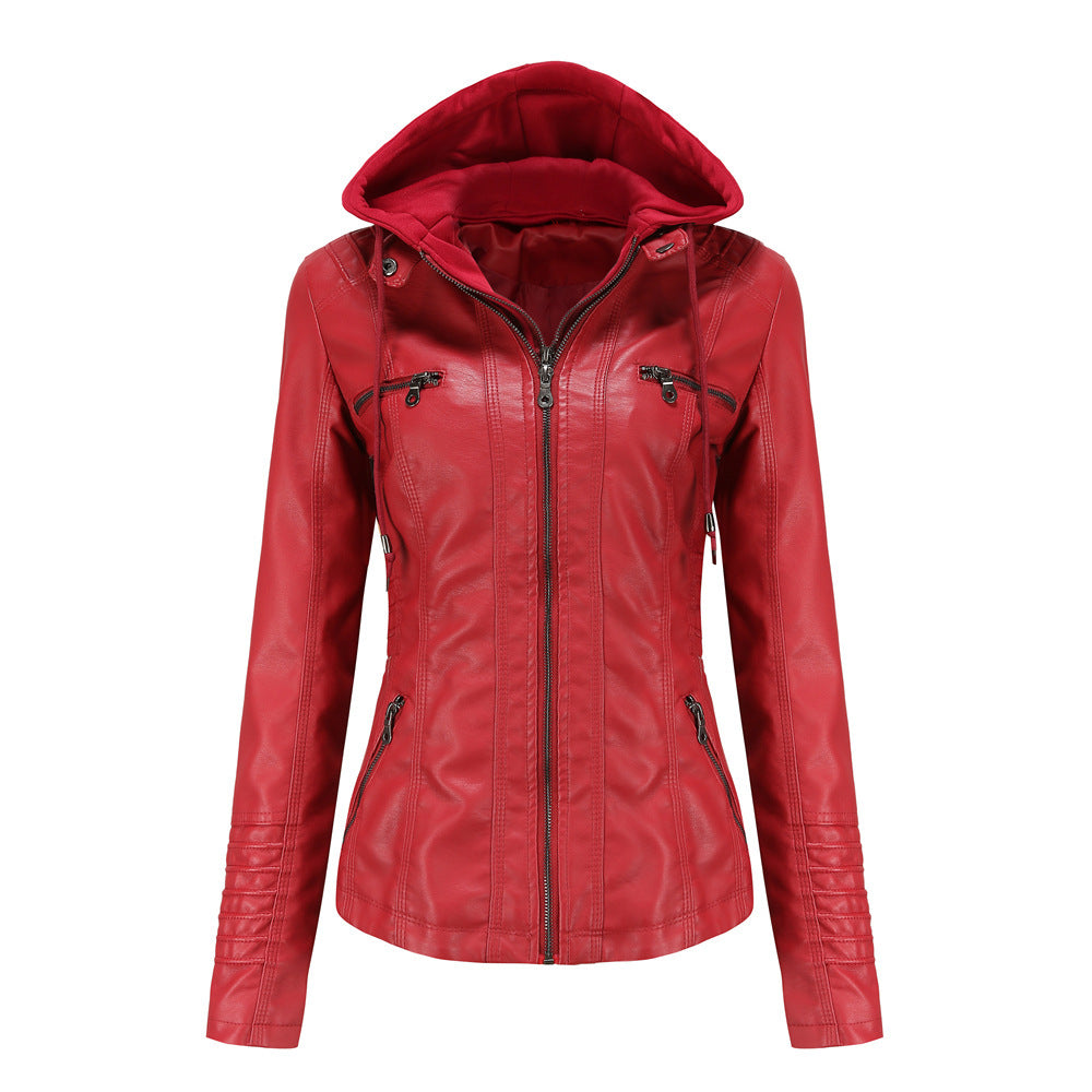 Detachable Hoodie Leather Jacket Outerwear & Jackets | Ectron Online