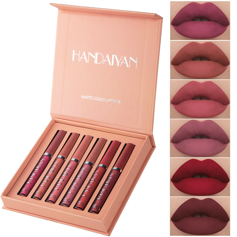 Handaiyan Matte Liquid Lipstick – Waterproof, Non-Stick Mini Gloss Handaiyan Matte Lip Glaze Liquid Lipstic | Ectron Online