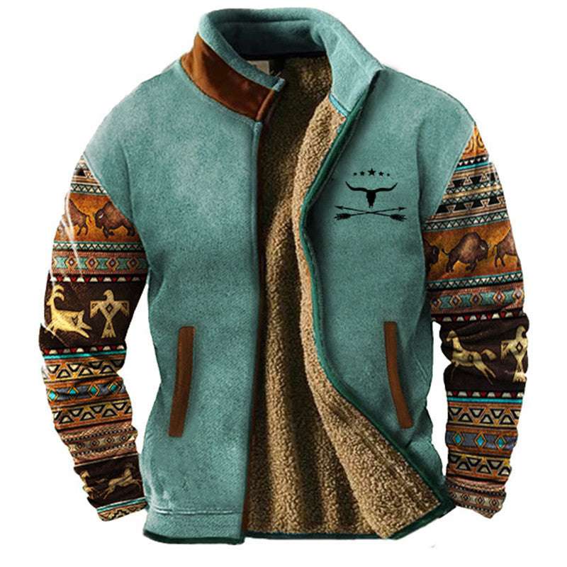 New Men's Fleece-Lined Cotton Jacket New Men's Cotton Clothes Fleece Jacket C | Ectron Online