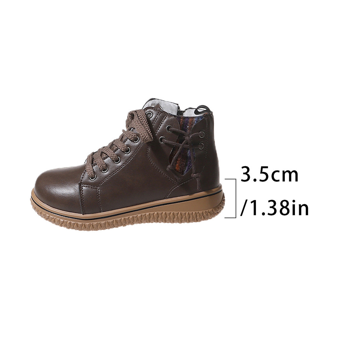 Cotton-Padded Flat Martin Boots with Zip & Lace-up Women's Flat Heel Martin Boots Lace-up Z | Ectron Online
