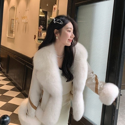 Women's Short Fashion Fur Coat | Thick Warm Autumn Winter Jacket Women's Short Autumn And Winter Cotton T | Ectron Online