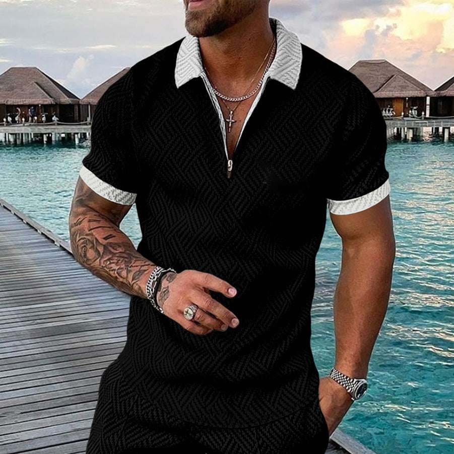Men’s Polo Lapel T-Shirt – European & American Casual Style European And American POLO Lapel New Cas | Ectron Online
