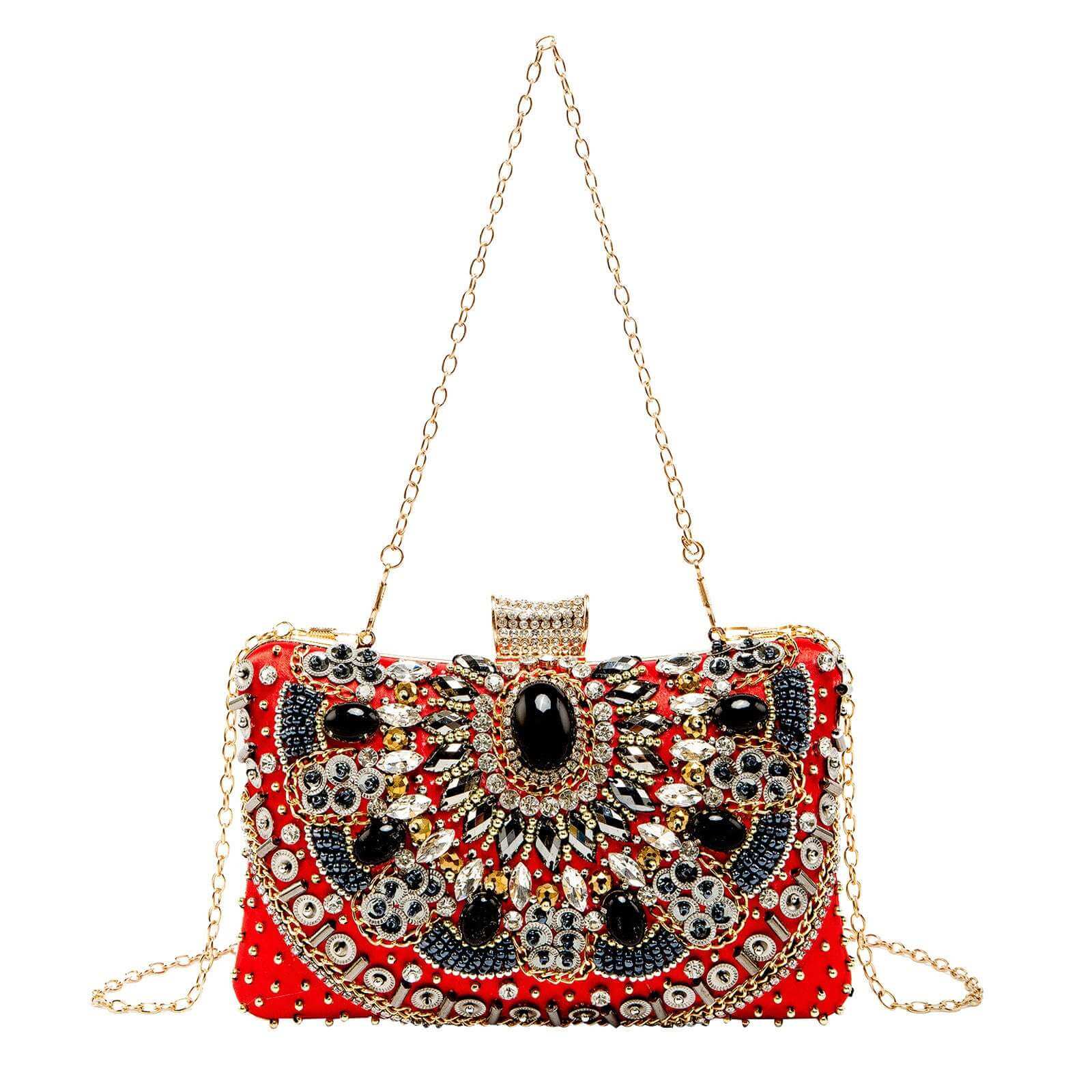 Retro Handmade Pearl Embroidery Dinner Clutch Bag Retro Pearl Embroidery Dinner Bag Handma | Ectron Online