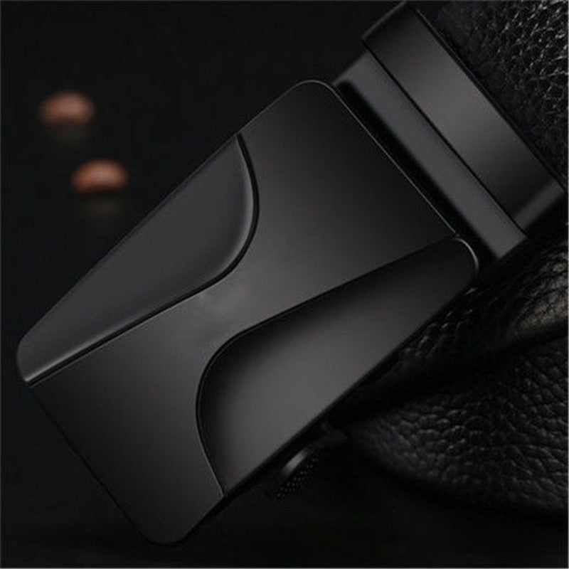 Lengthen Popular Classic Glossy Black Men's Automatic Buckle Belt