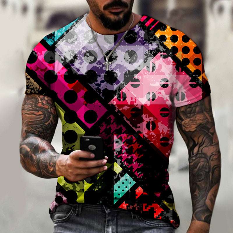 Fashion 3D Digital Print T-Shirt – Short Sleeve Trendy Tee Fashion 3D Digital Printing Short Sleeve | Ectron Online