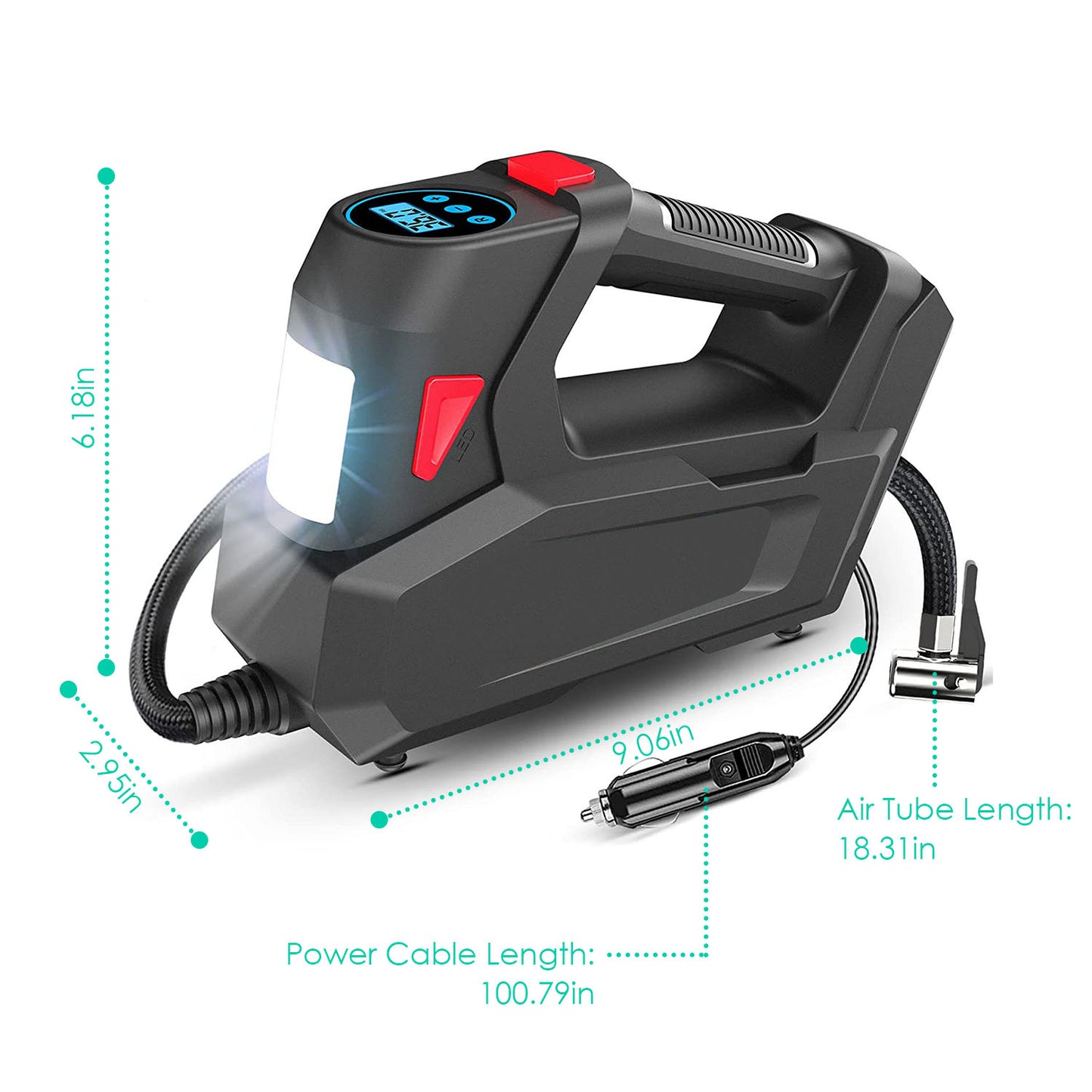 120 PSI Portable Tire Inflator - 90W High-Power Air Compressor 1Pc Portable Tire Inflator 120 PSI Maxim | Ectron Online