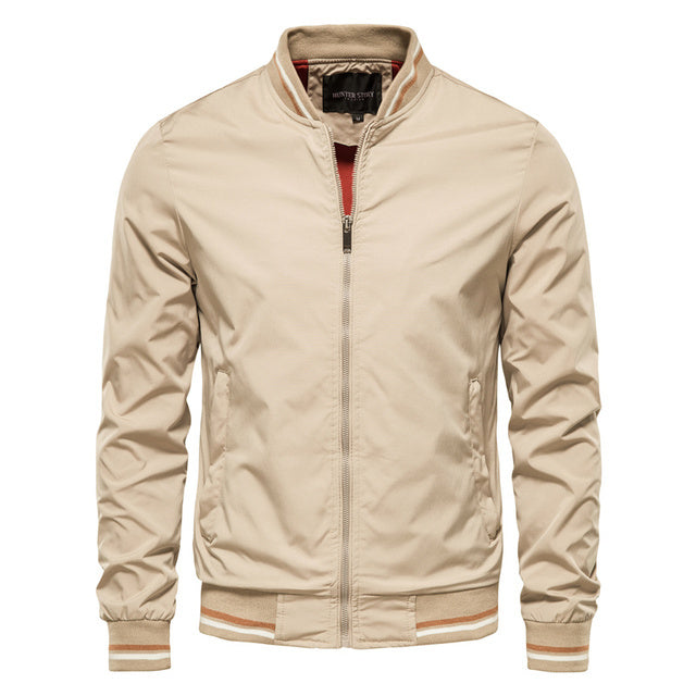 Men's Striped Zip-up Jacket - Casual & Sporty Outerwear Men's Striped Zip-up Jacket With Pockets | Ectron Online
