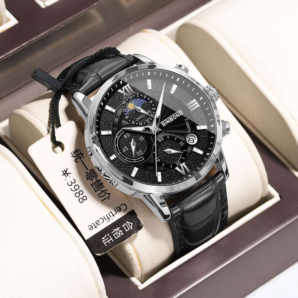 Men's Simple Chronograph Watch Simple Multifunctional Chronograph Water | Ectron Online
