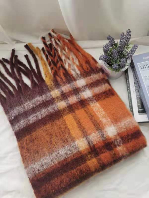 Women's Autumn Colorful Striped Warm Cashmere Plaid Scarf Scarves | Ectron Online